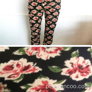 Leggings de inverno estampadas de poliéster escovado Stretch feminino